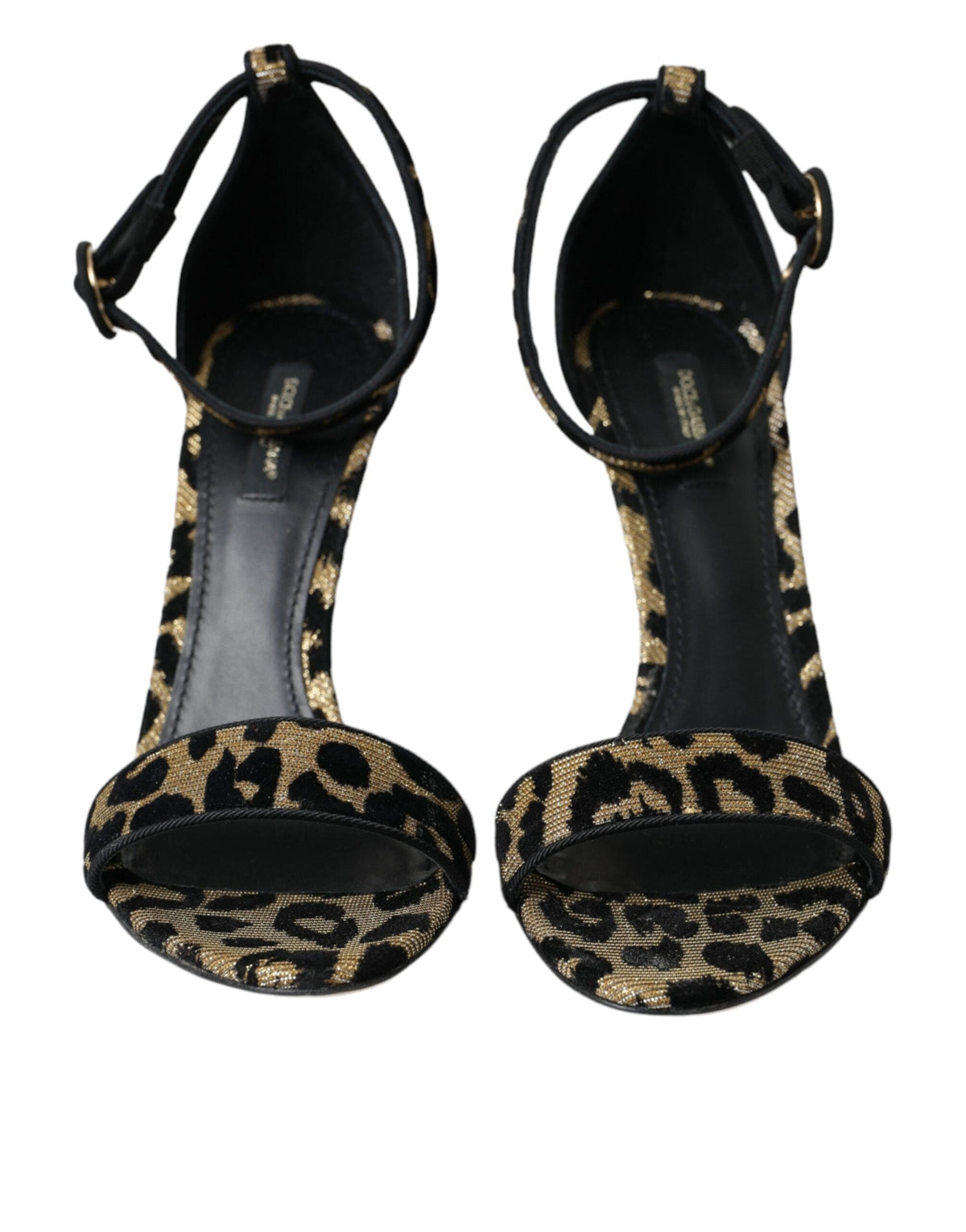 Dolce & Gabbana Gold Leopard Lurex High Heel Sandals Shoes