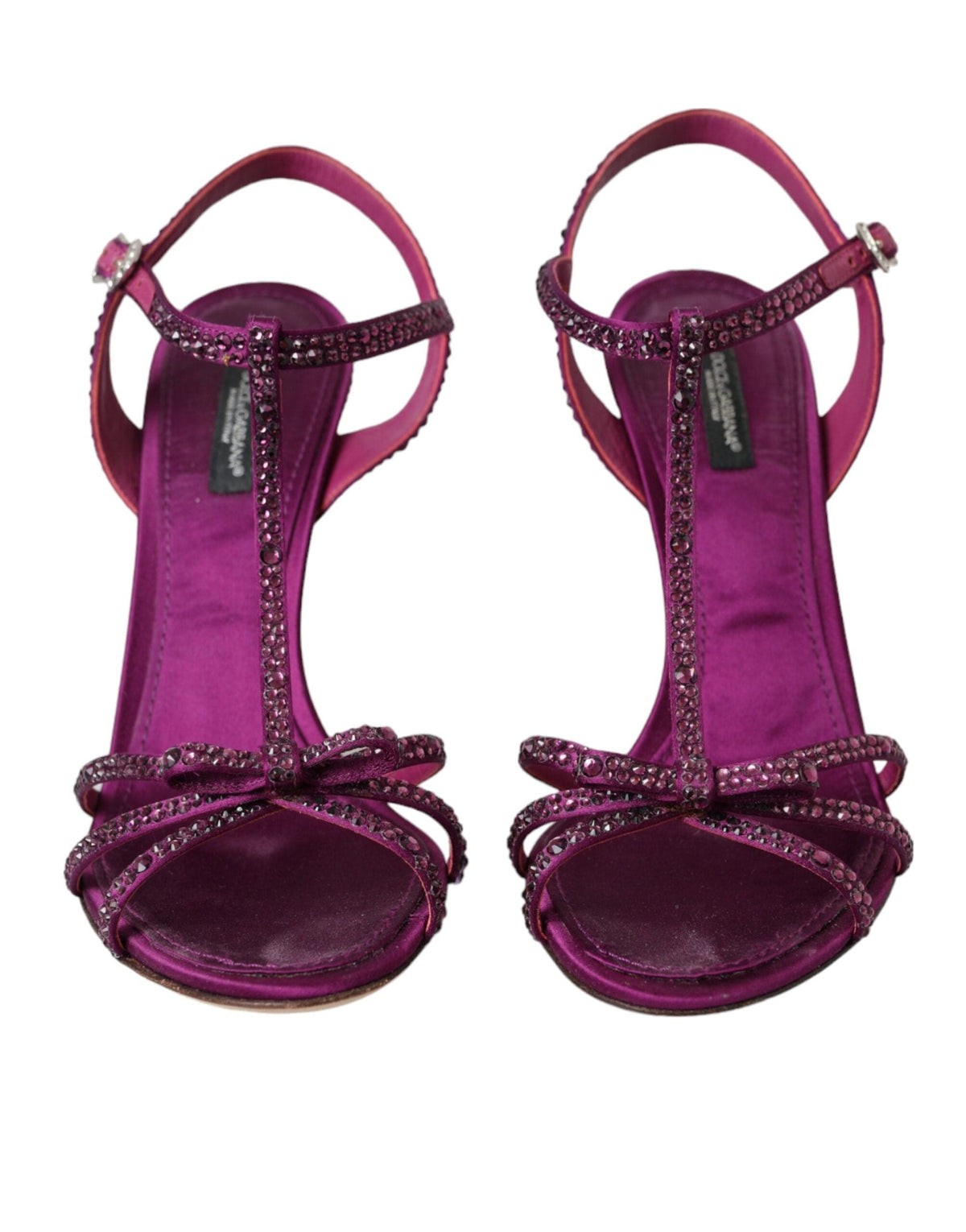 Dolce & Gabbana Purple Strass Ankle Strap Heels Sandals Shoes