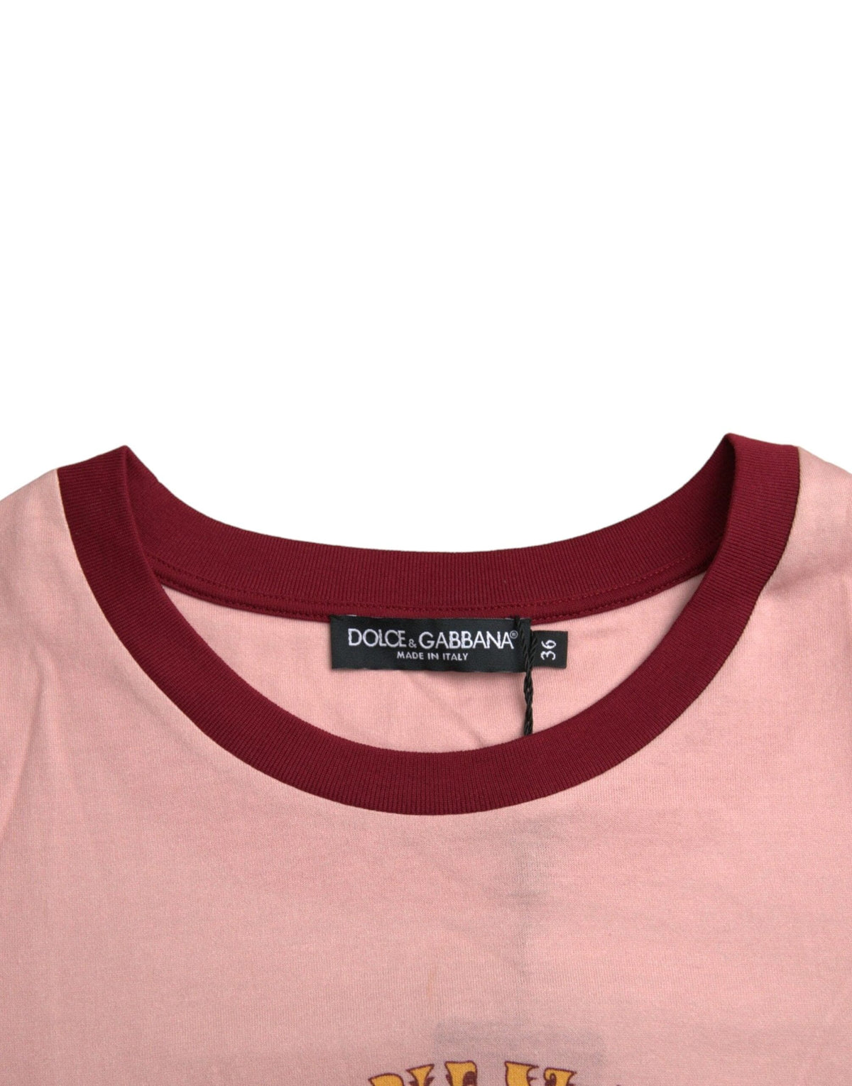 Dolce & Gabbana Pink Cotton Short Sleeves Crew Neck T-shirt