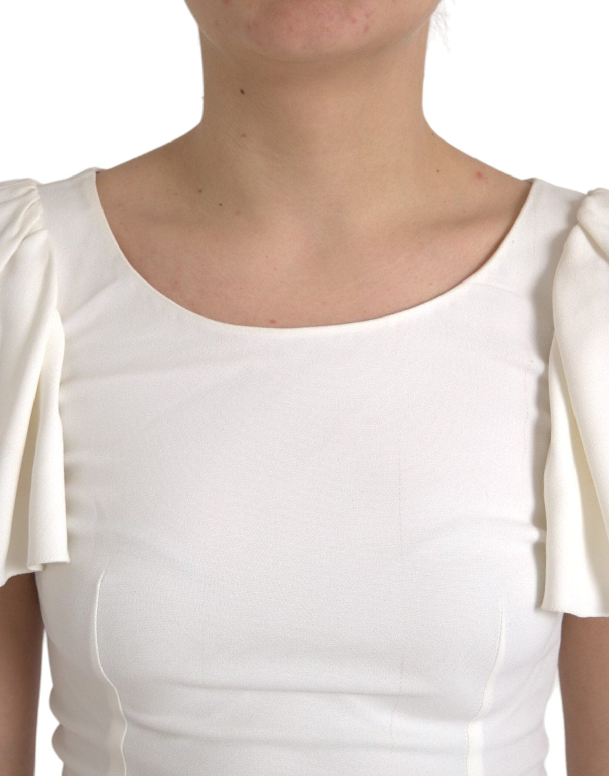 Dolce & Gabbana White Viscose Round Neck Short Sleeves Top