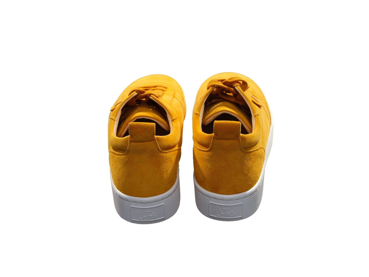 Christian Louboutin Happyrui Flat Yellow Suede Laceup Sneakers