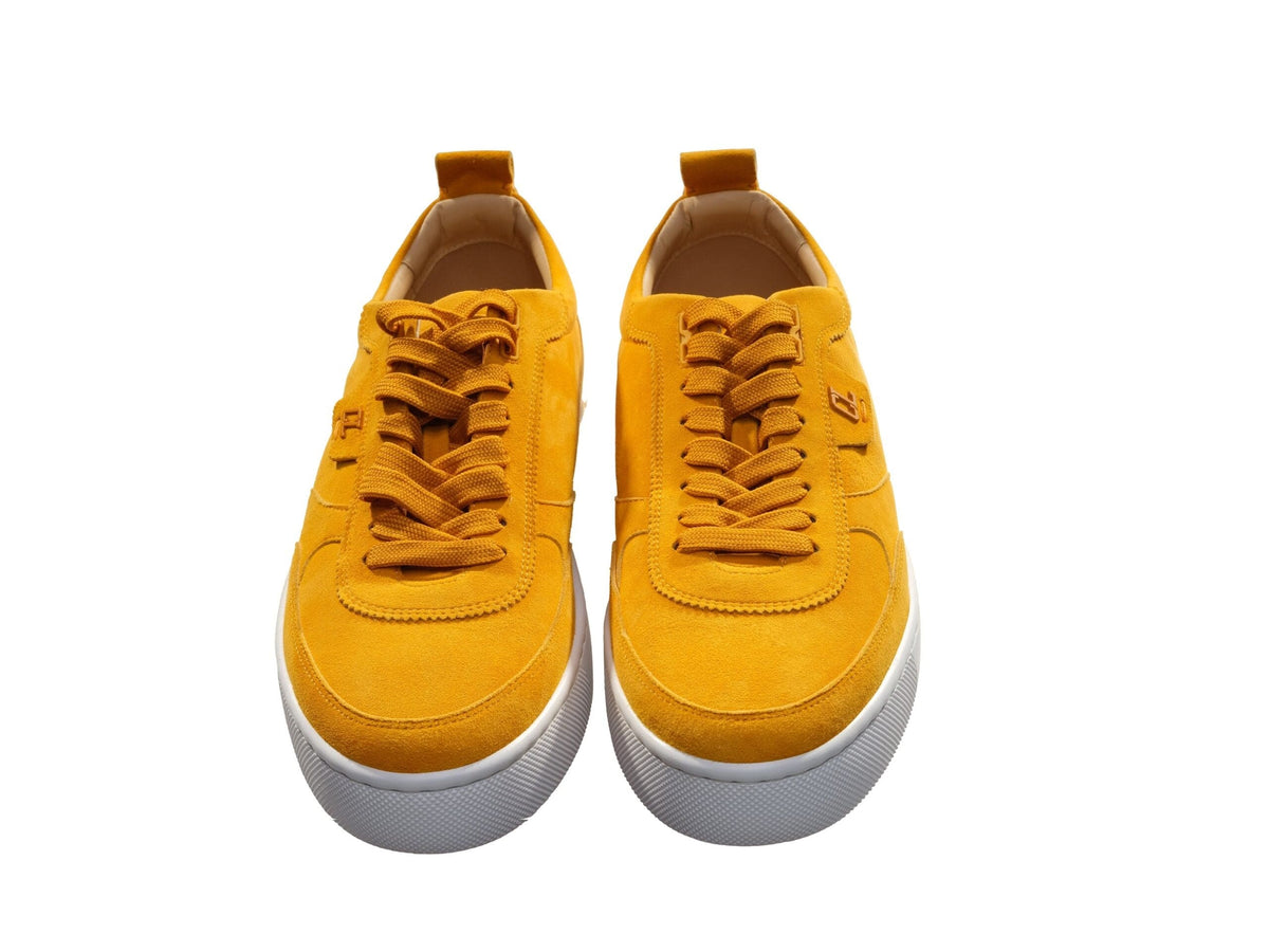 Zapatillas planas de ante amarillo con cordones Happyrui de Christian Louboutin