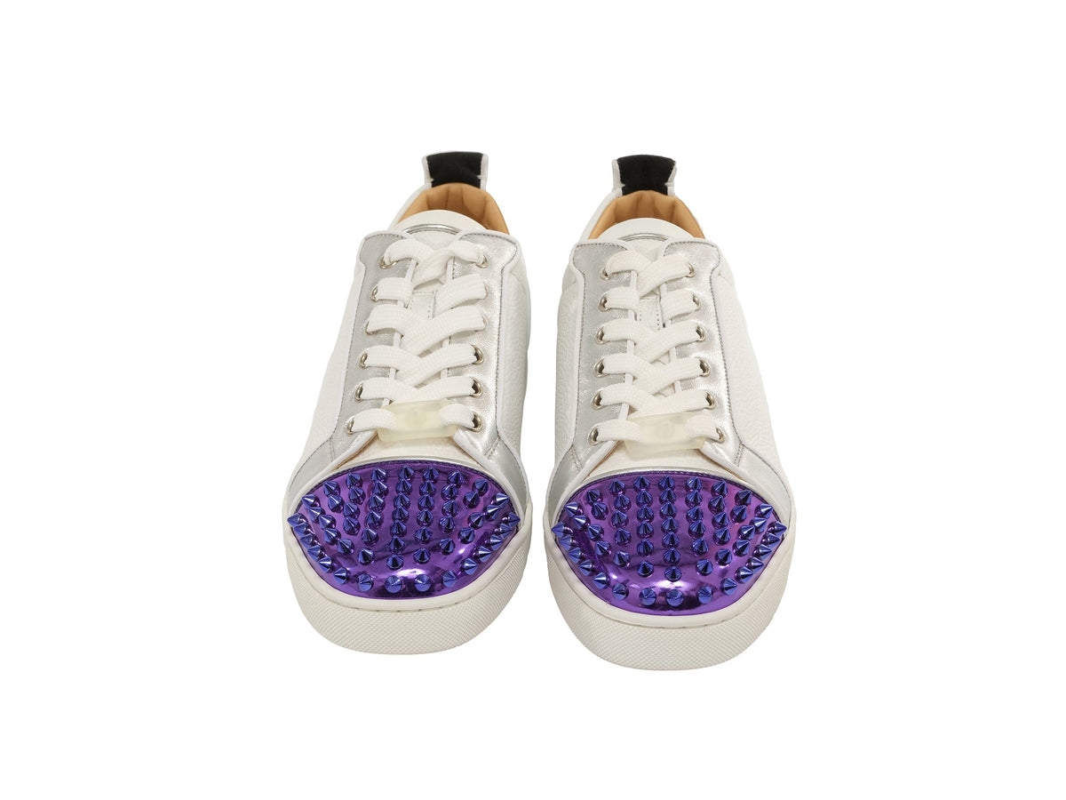 Zapatillas de deporte planas de piel en contraste Louis Junior Spikes de Christian Louboutin