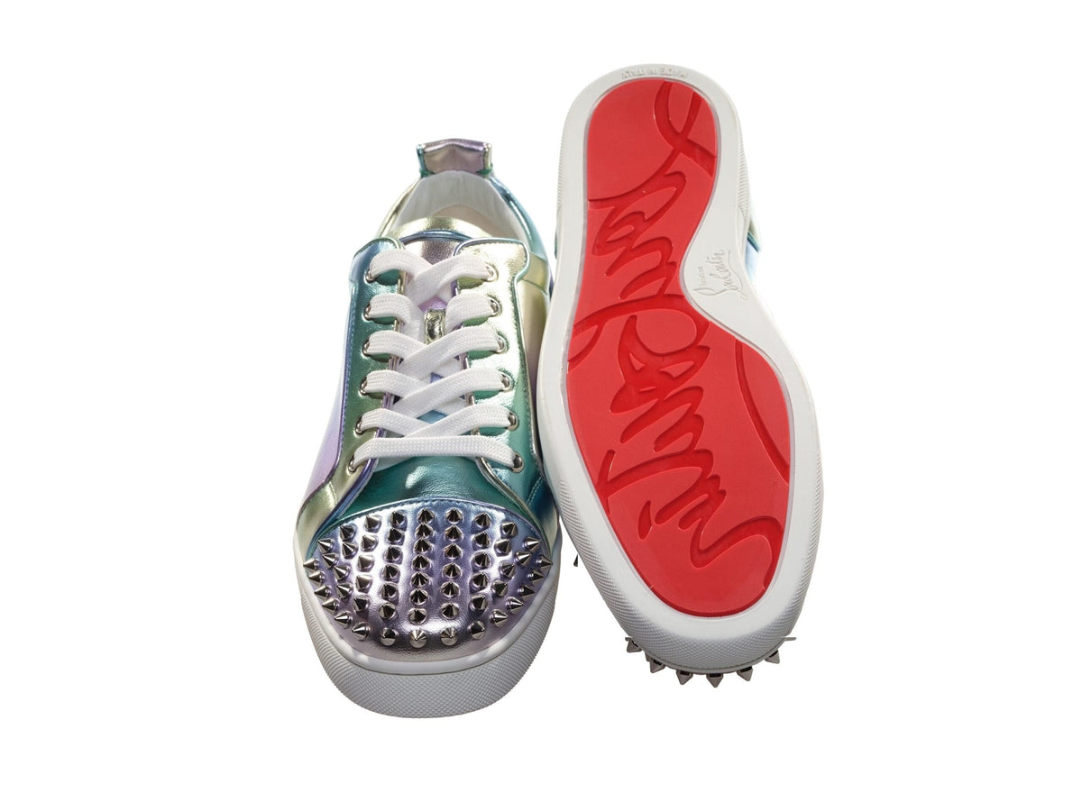 Zapatillas de deporte de piel laminada con diseño degradado Fun Louis Junior Spikes de Christian Louboutin