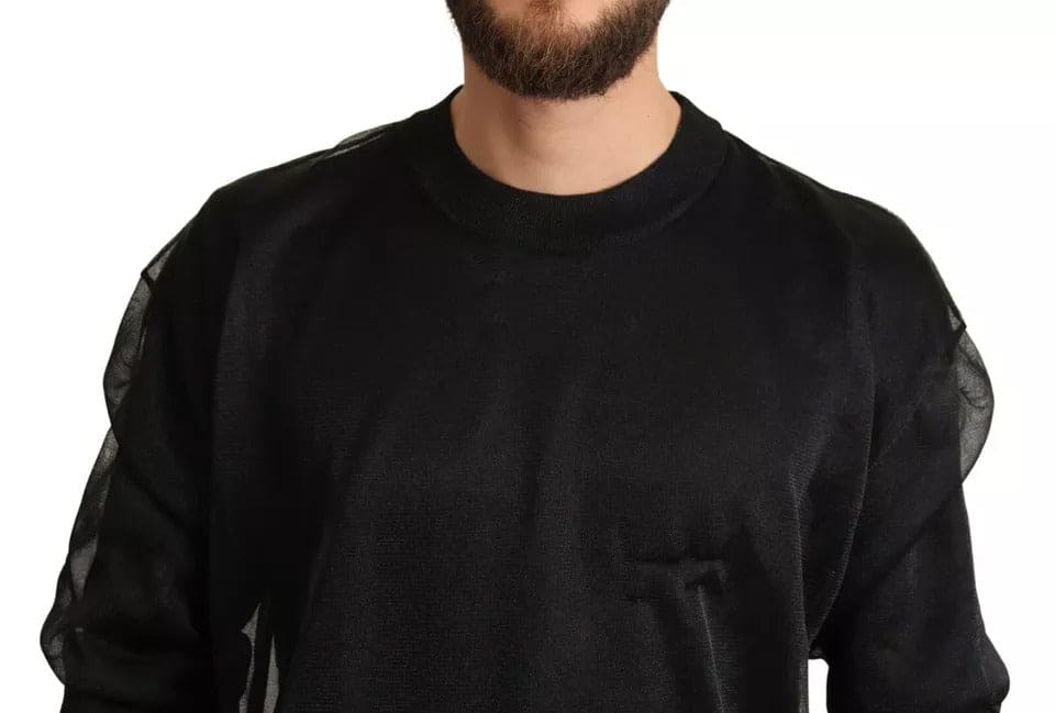 Dolce & Gabbana Black Logo Crewneck Long Sleeve Pullover Sweater