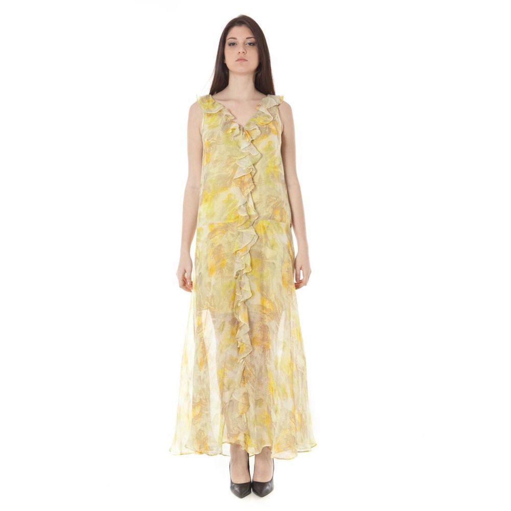 Robe en polyester jaune John Galliano