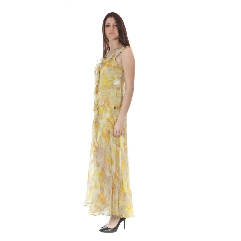 Robe en polyester jaune John Galliano