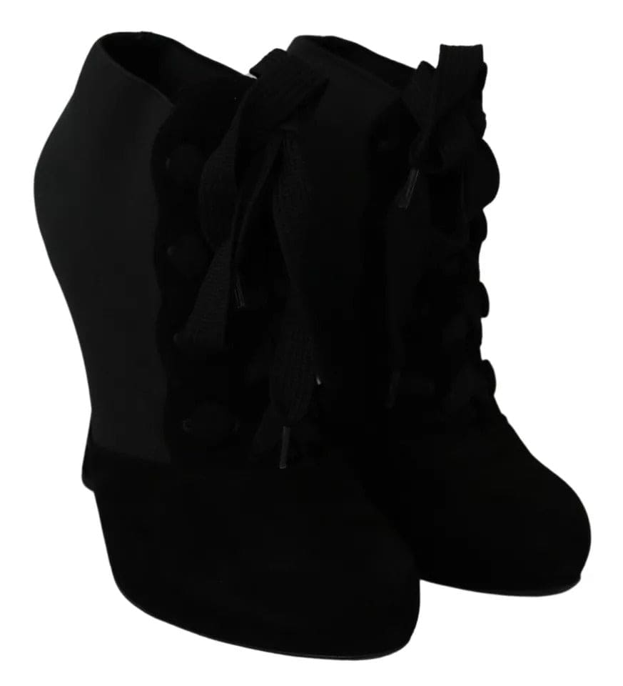 Bottines en daim stretch noires Dolce &amp; Gabbana Bottines Chaussures