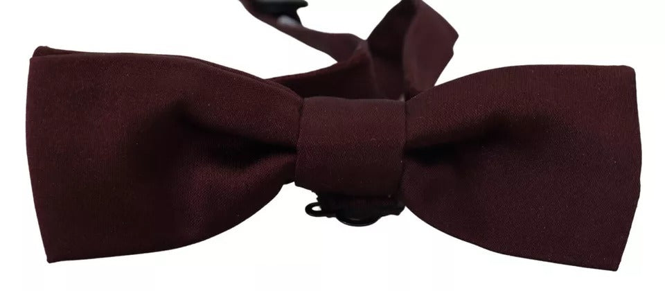 Dolce & Gabbana Bordeaux Silk Adjustable Neck Men Bow Tie