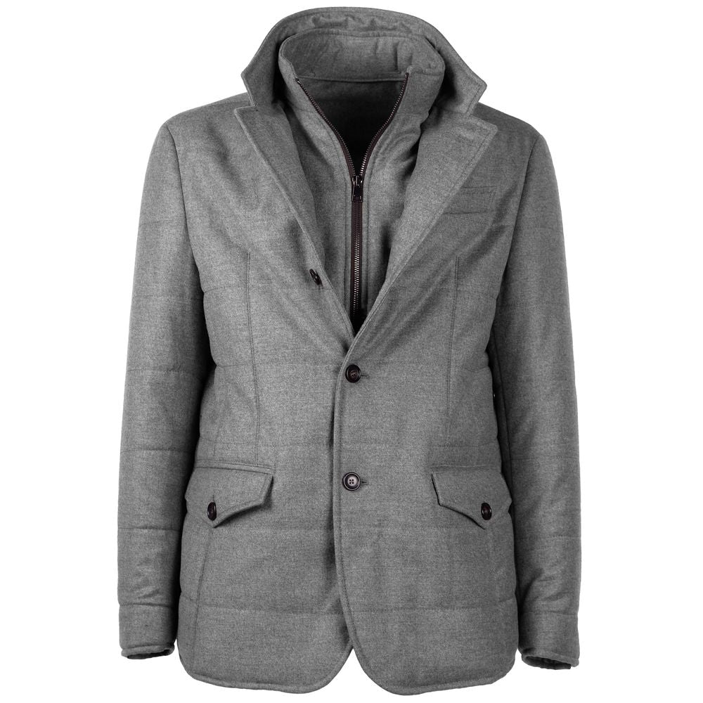 Chaqueta de lana gris fabricada en Italia