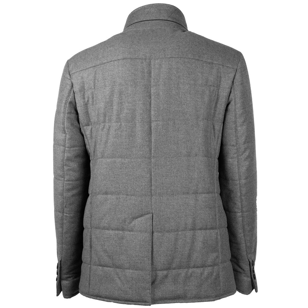 Chaqueta de lana gris fabricada en Italia