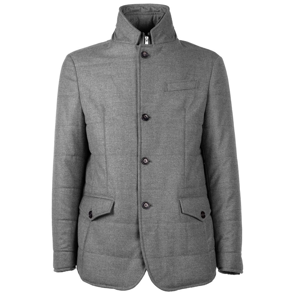 Chaqueta de lana gris fabricada en Italia