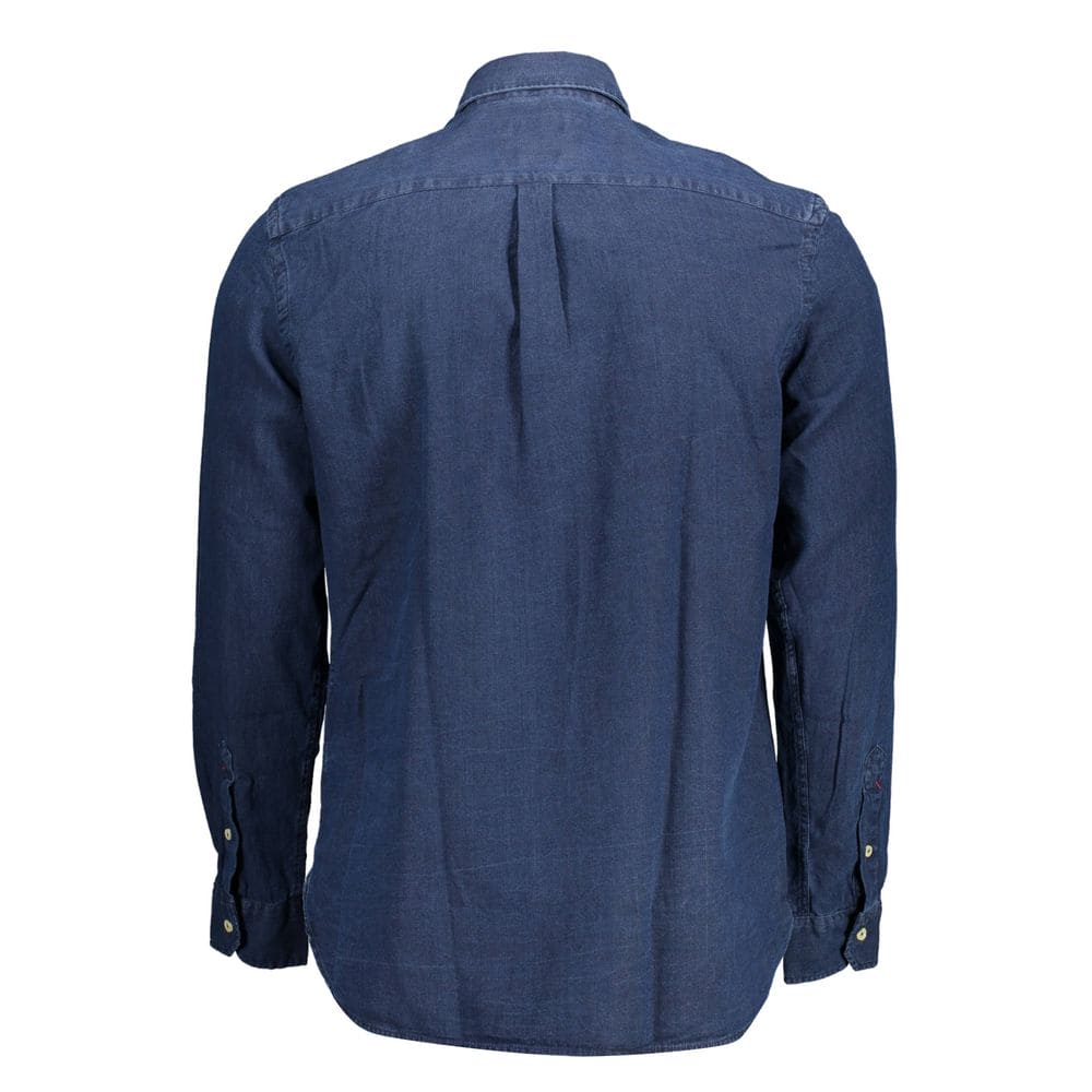 Chemise en coton bleu classique à manches longues US POLO ASSN.