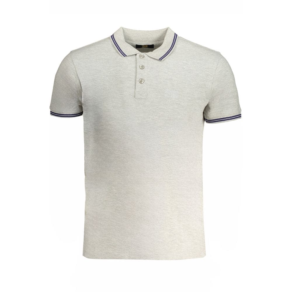 Polo de algodón gris Cavalli Class