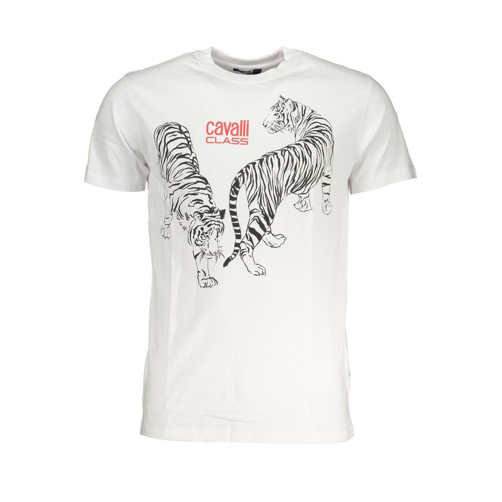 Camiseta de algodón blanca de la clase Cavalli