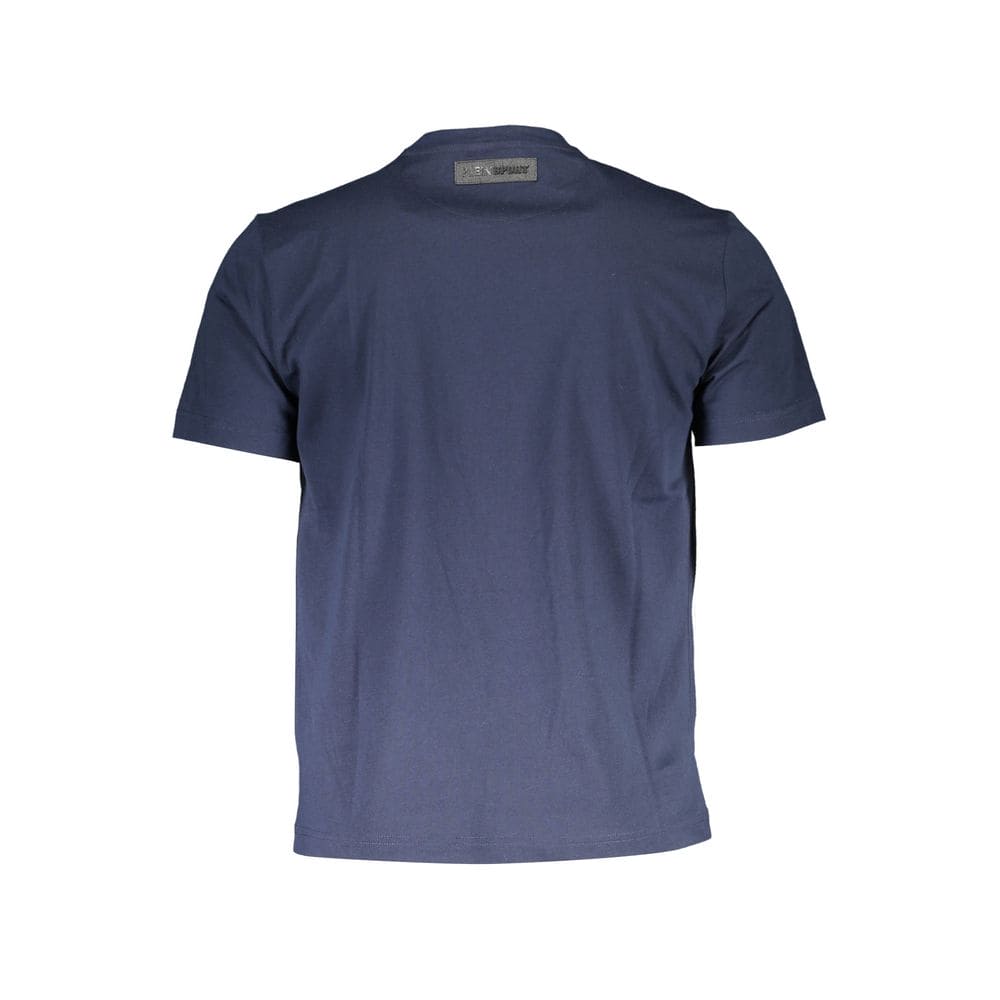 T-shirt en coton bleu électrique Plein Sport avec imprimé exclusif