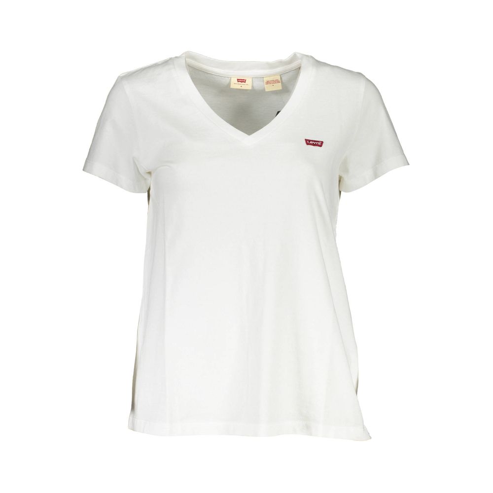 Camiseta elegante con cuello en V y logotipo en color blanco de Levi's