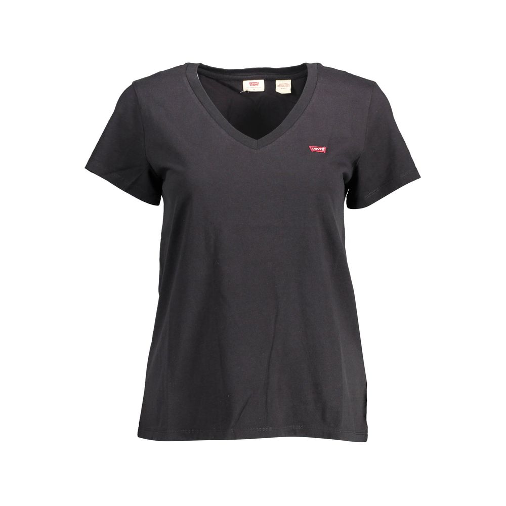 Camiseta de algodón con escote en V elegante de Levi's con un atractivo emblemático