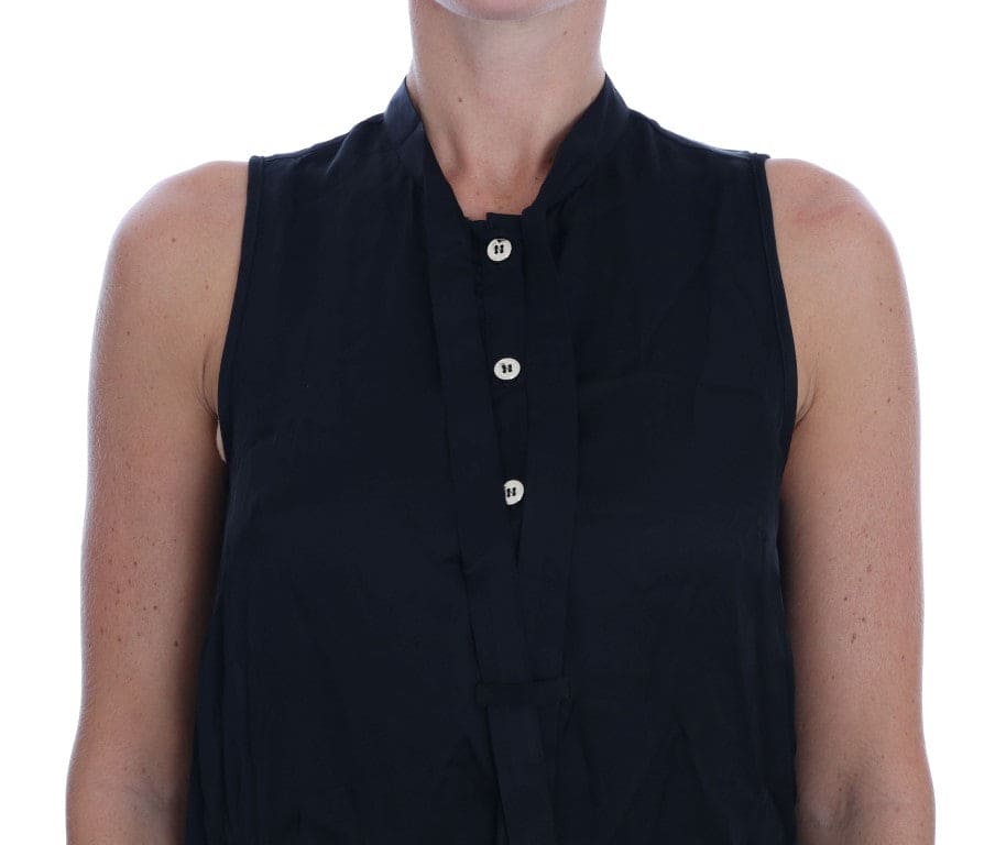 Versace Jeans Chic Sleeveless Black Shirt Blouse