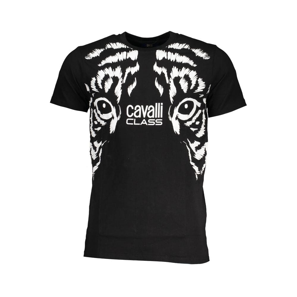 Camiseta de algodón negra Cavalli Class