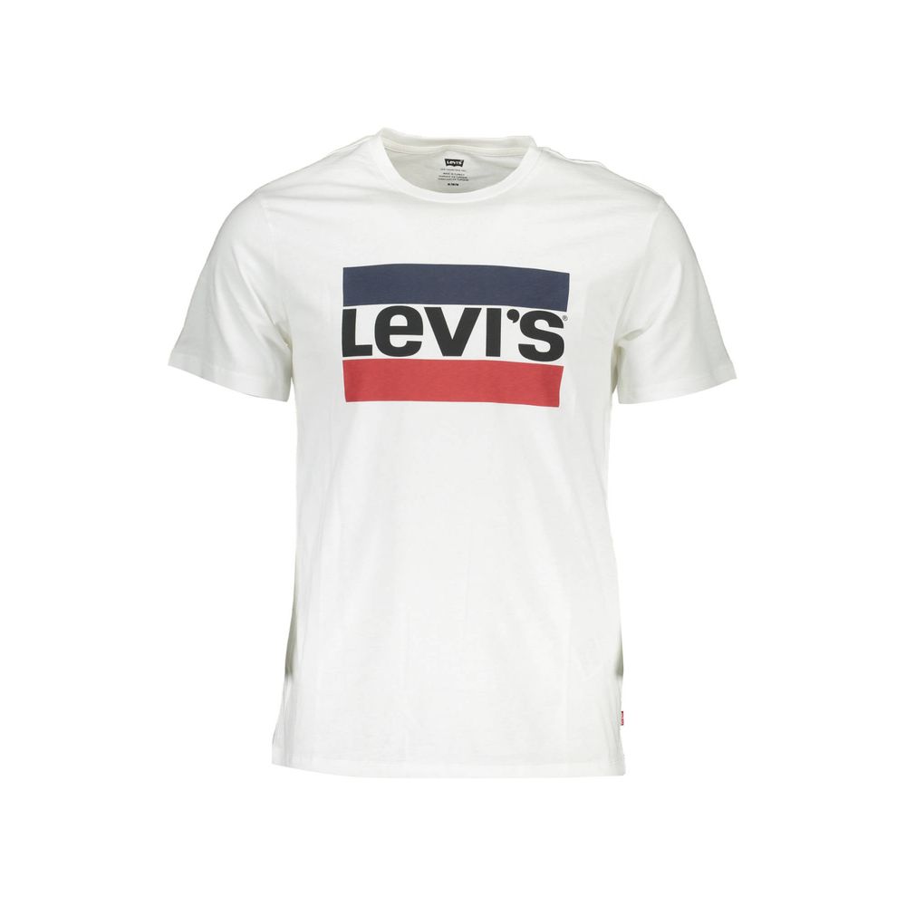 Camiseta Levi's de algodón con cuello redondo y estampado del logotipo en blanco nítido