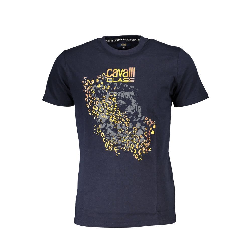 Camiseta de algodón azul Cavalli Class