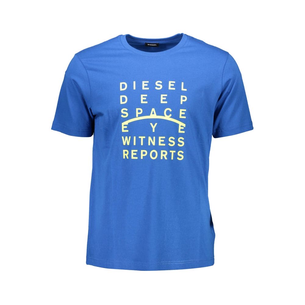 T-shirt ras du cou en coton bleu élégant Diesel