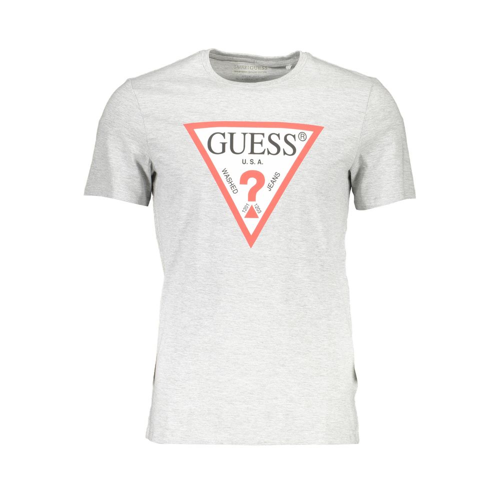 T-shirt slim gris chic à logo Guess Jeans