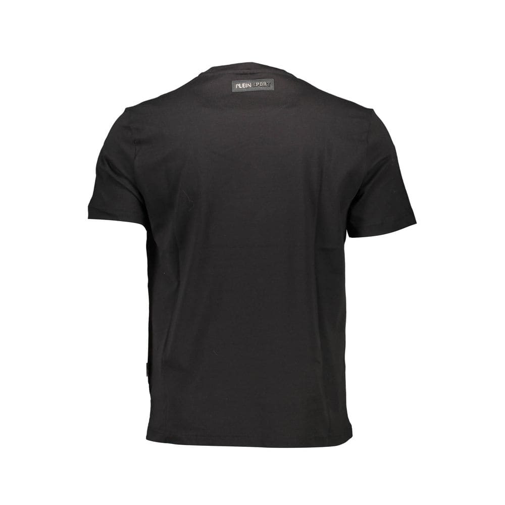 Plein Sport Sleek Black Cotton Crew Neck Tee with Logo