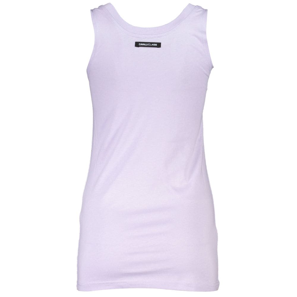 Camiseta sin mangas elegante con escote redondo en color morado de Cavalli Class