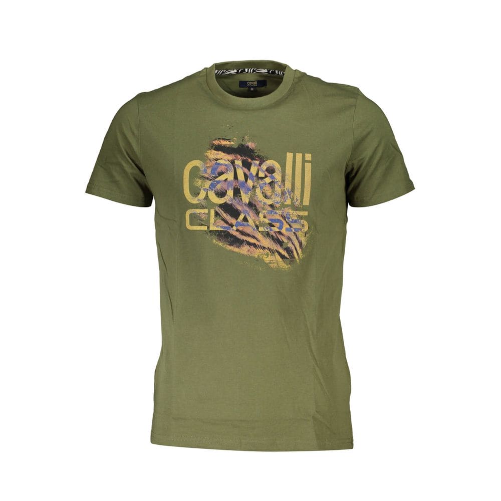 Camiseta de algodón verde Cavalli Class