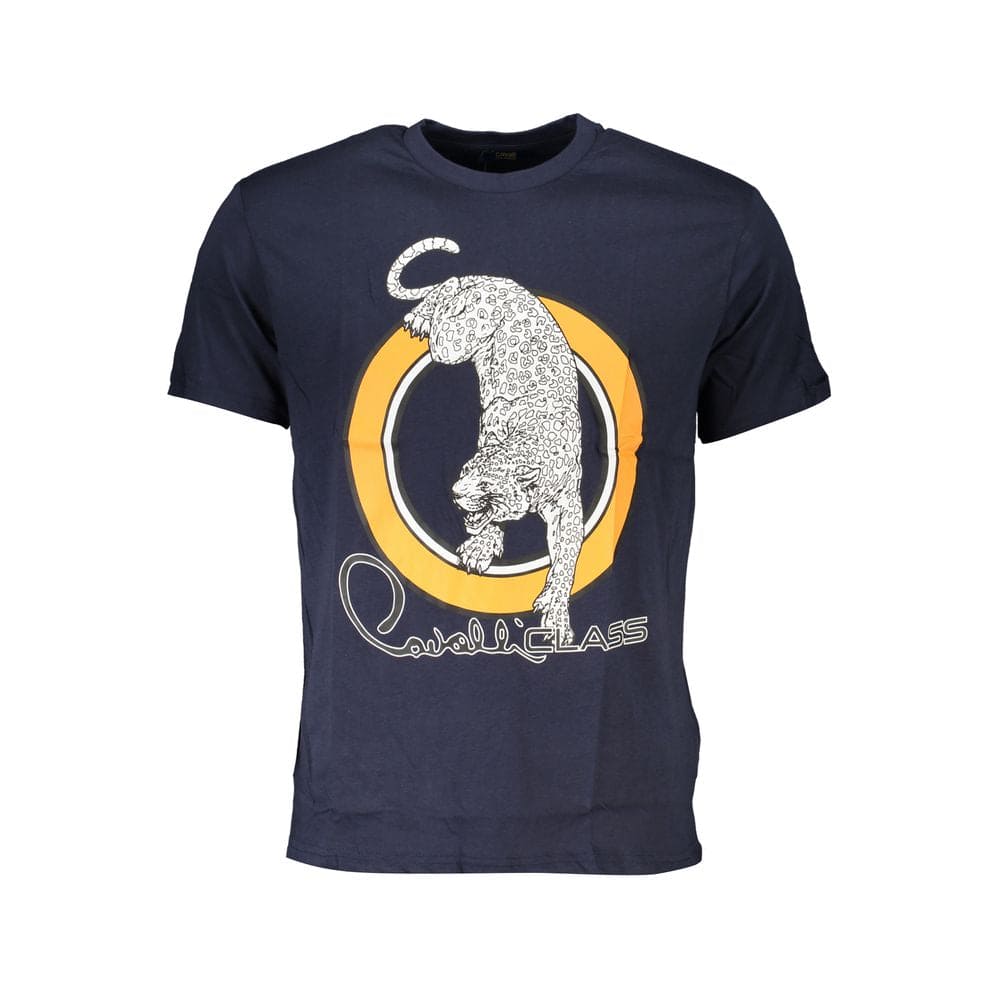 Camiseta de algodón azul Cavalli Class