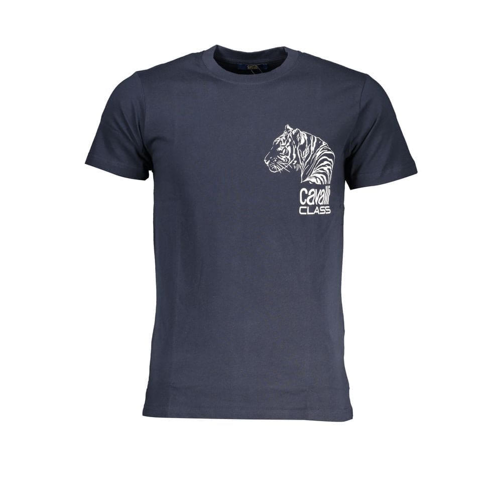 Camiseta de algodón azul Cavalli Class