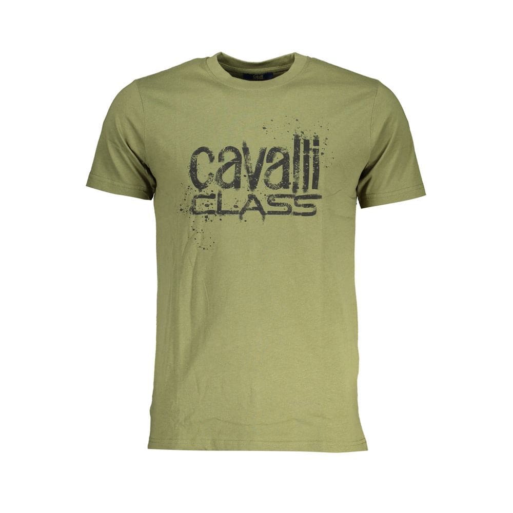 Camiseta de algodón verde Cavalli Class