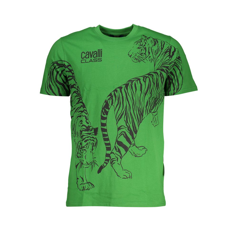 T-shirt en coton vert Cavalli Class