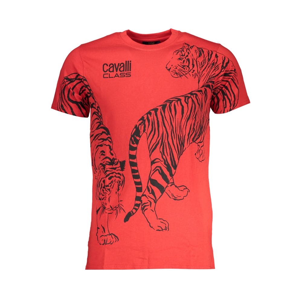 Camiseta de algodón roja de la clase Cavalli