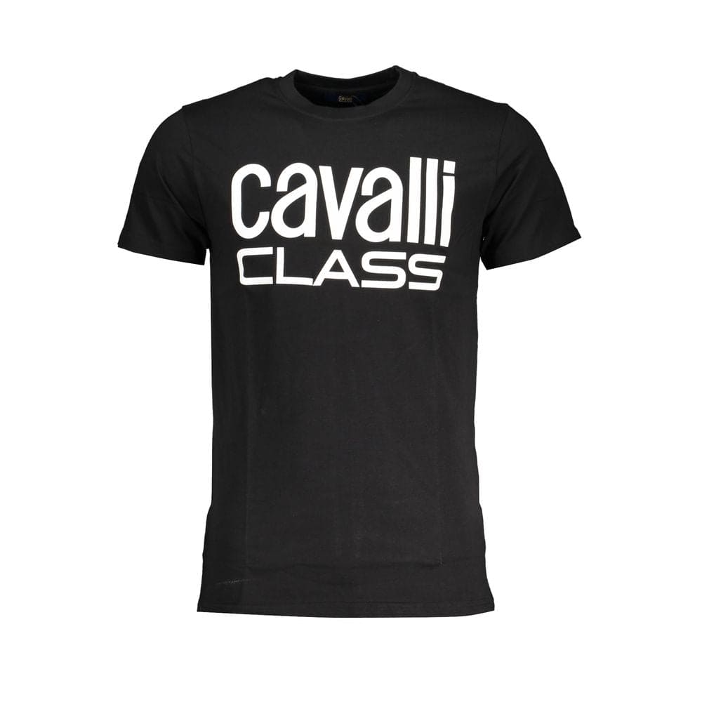 Camiseta de algodón negra Cavalli Class