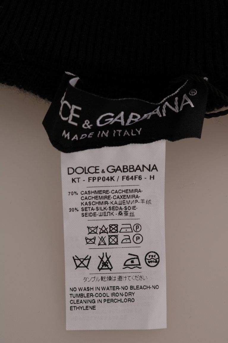 Pantalon stretch en soie et cachemire noir élégant Dolce &amp; Gabbana