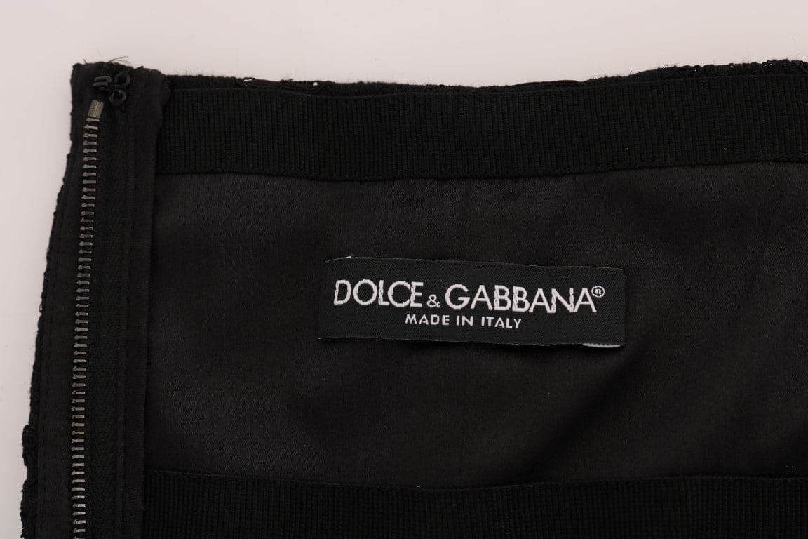 Mini-jupe trapèze élégante en dentelle florale Dolce &amp; Gabbana