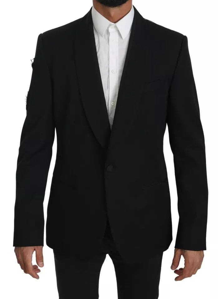 Dolce & Gabbana Black Single Breasted Formal Coat Blazer