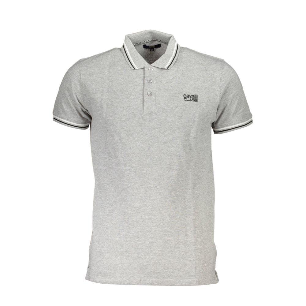 Polo de algodón gris Cavalli Class