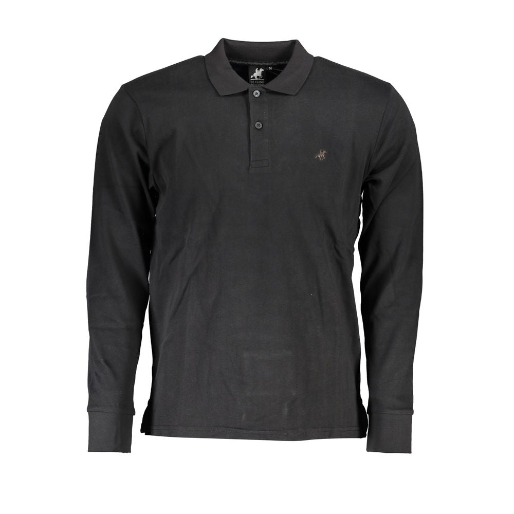 Camisa tipo polo de algodón negra US Grand Polo