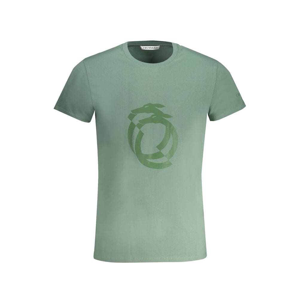 T-shirt en coton vert Trussardi