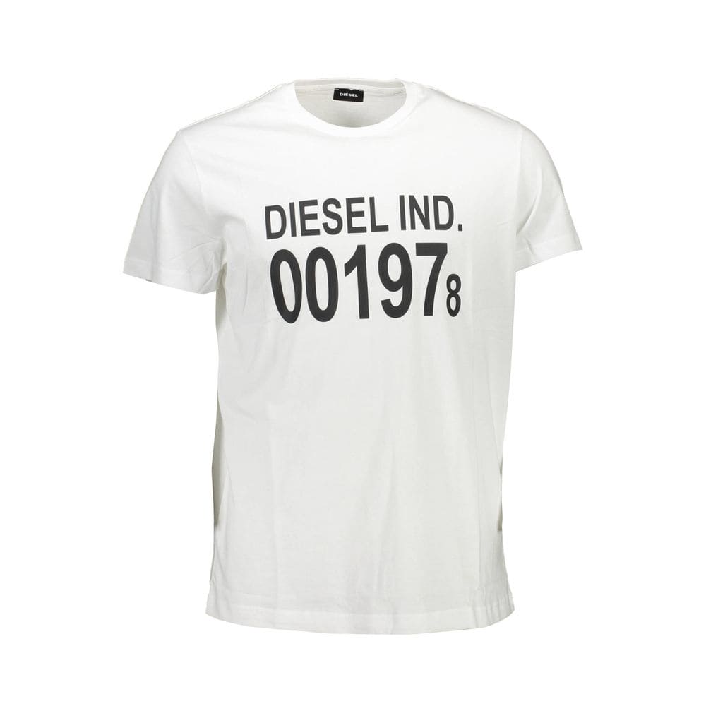 T-shirt ras du cou en coton blanc Diesel avec logo imprimé