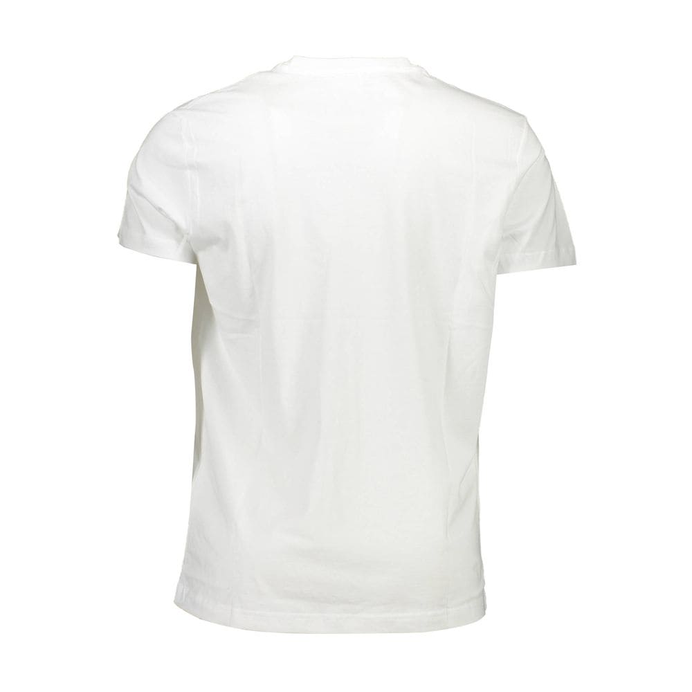 Camiseta de cuello redondo de algodón blanco Diesel con logotipo estampado