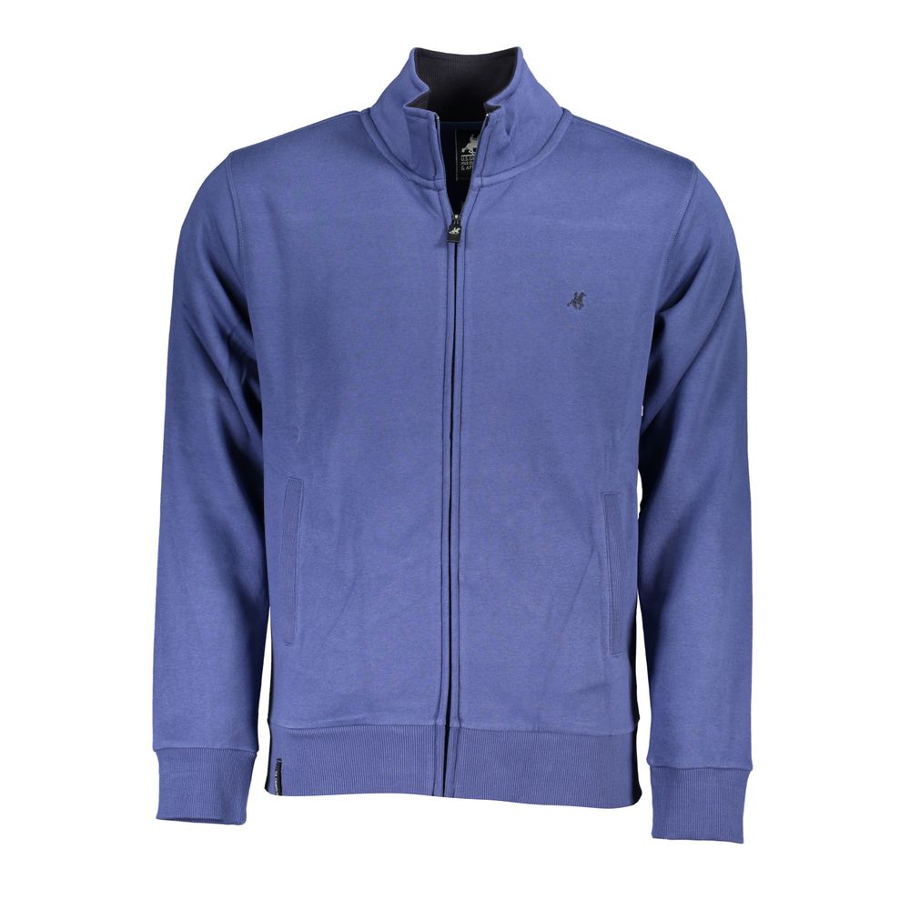 Sweat-shirt zippé classique bleu US Grand Polo avec broderie