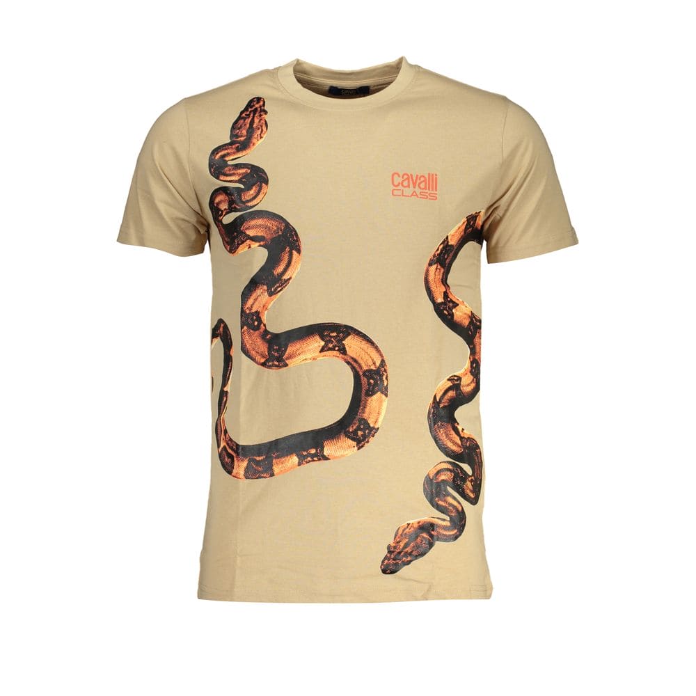 T-shirt en coton beige Cavalli Class