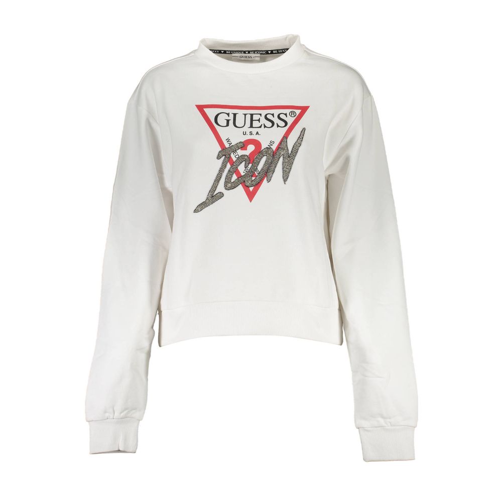 Sudadera con estampado blanco y diamantes de imitación de Guess Jeans Chic