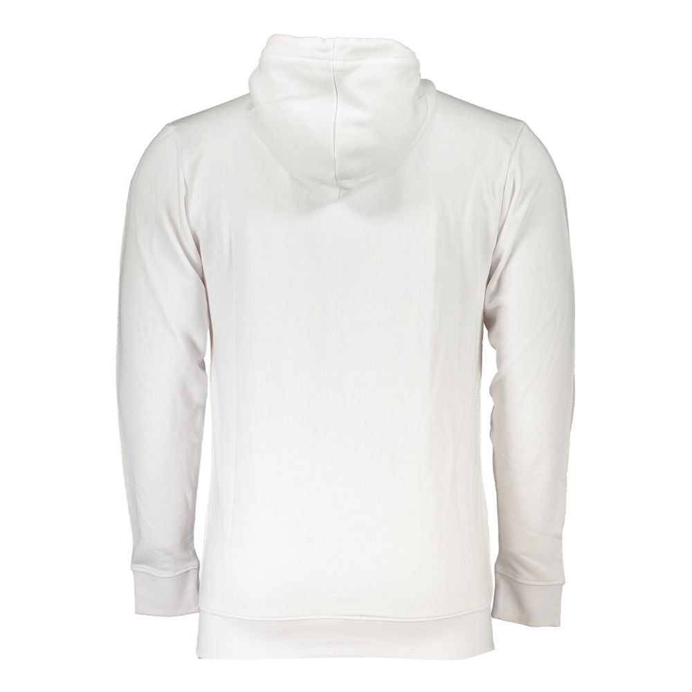 Sudadera elegante con capucha blanca y estampado de logotipo de Cavalli Class