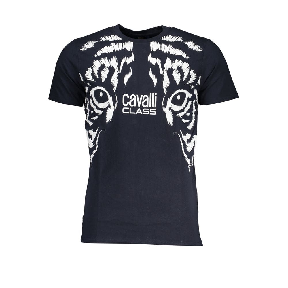 Camiseta de algodón azul Cavalli Class